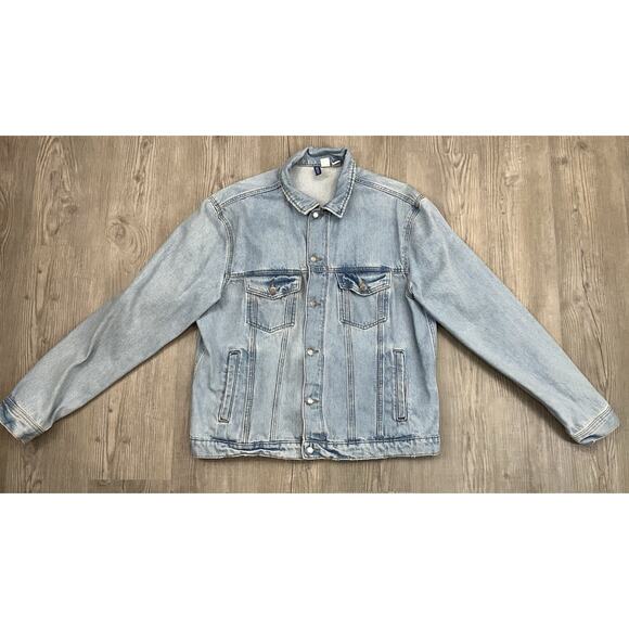 MTV H&M Denim Jacket With Graphic Print Logo Men’s Size L - Picture 2 of 7